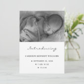 シンプル生まれたばかりの可愛カスタムいベビー誕生 案内状 (スタンド正面)