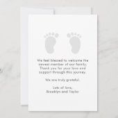 シンプル生まれたばかりの可愛カスタムいベビー誕生 案内状 (裏面)