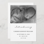 シンプル生まれたばかりの可愛カスタムいベビー誕生 案内状 (正面/裏面)