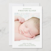 シンプル生モダン生発表 招待状 (正面)