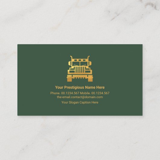 シンプル用金ゴールドトラック看板トラック 名刺 (裏面)