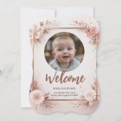 シンプル男のモダン子または女の子の写真誕生発表 (正面)