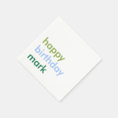 シンプル男の子のモダン誕生日 スタンダードカクテルナプキン (角)