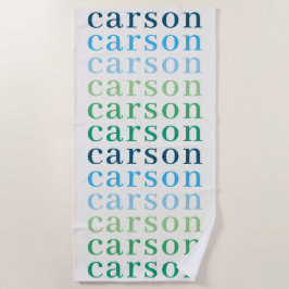 シンプル男の子パーソナライズされたの繰り返し名 ビーチタオル