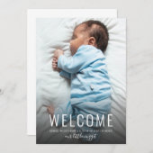 シンプル男の赤ちゃんエレガント写真の誕生発表 (正面/裏面)