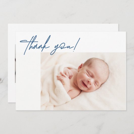 シンプル男の赤ちゃんブモダンルー誕生ベビーシャワーギフト 案内状 (正面/裏面)