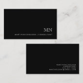 シンプル男らしクラシックモノグラムオンブラック 名刺 (正面/裏面)