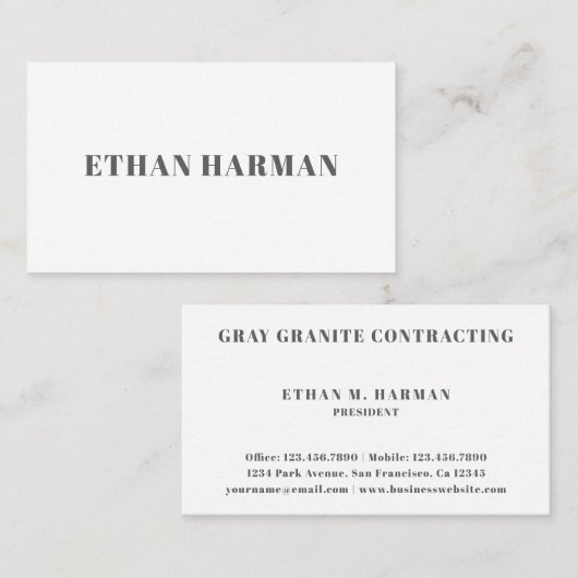 シンプル男らしグレモダンイ 名刺 (正面/裏面)