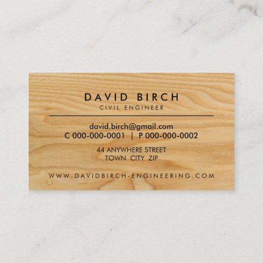 シンプル男らし紋章バッジ 名刺 (裏面)