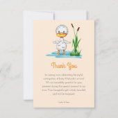 シンプル男女兼用ダック赤ちゃんシャワー サンキューカード (正面)
