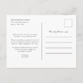 シンプル男女兼用Thank Youベビー誕生 案内ポストカード (裏面)