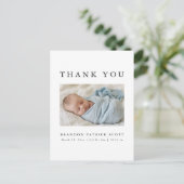 シンプル男女兼用Thank Youベビー誕生 案内ポストカード (スタンド正面)