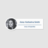 シンプル画像の専門技術ブルーホワイト 名札 (正面)