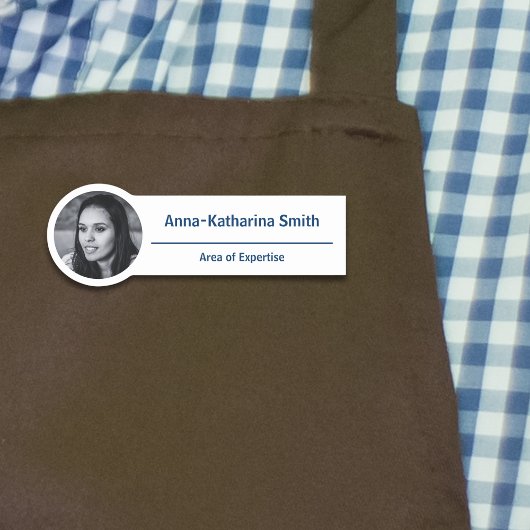 シンプル画像の専門技術ブルーホワイト 名札