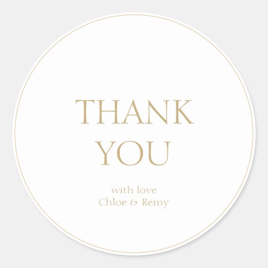 シンプル白いカップルの結婚ありがとうステッカー ラウンドシール (正面)