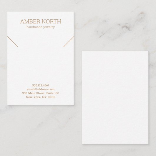 シンプル白いブレスレットのネックレス 名刺 (正面/裏面)