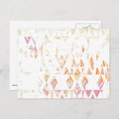 シンプル白いボホ三角形の色あせたオレンジ色のパターン ポストカード (正面/裏面)