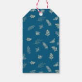 シンプル白い冬の離れミストレトーブルー ギフトタグ (裏面)