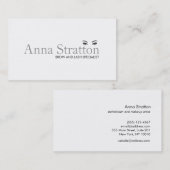 シンプル白い目と眉のサロンとスパ 名刺 (正面/裏面)