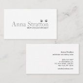 シンプル白い目と眉のサロンとスパ 名刺 (正面/裏面)