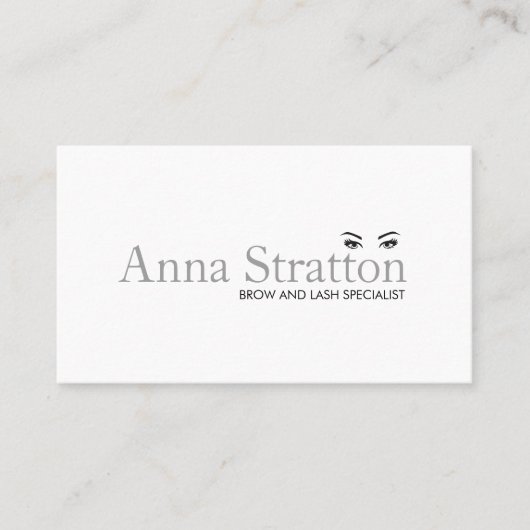 シンプル白い目と眉のサロンとスパ 名刺 (正面)