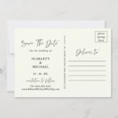 シンプル白い花の日付を保存 招待状 (裏面)