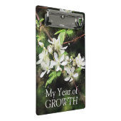 シンプル白い花水色 ミニクリップボード (アングル)