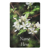 シンプル白い花水色 ミニクリップボード (裏面)