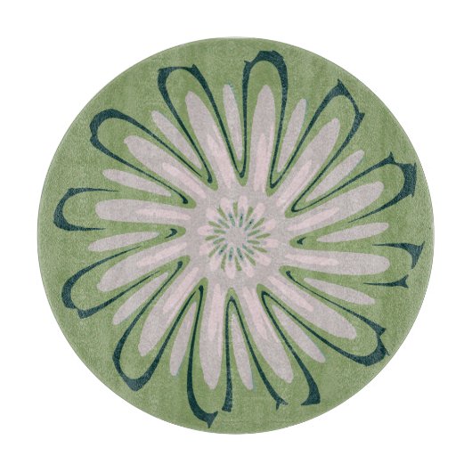 シンプル白い花 カッティングボード (正面)