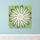 シンプル白い花 キャンバスプリント (インサイチュ (ウッドフロア))