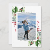 シンプル白い雪の水の色の緑豊かな緑の写真 シーズンカード (正面)