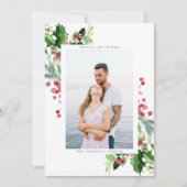 シンプル白い雪の水の色の緑青1枚の写真 シーズンカード (正面)