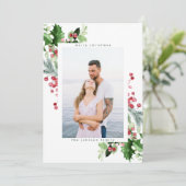 シンプル白い雪の水の色の緑青1枚の写真 シーズンカード (スタンド正面)