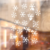 シンプル白い雪片の窓が貼り付く ウィンドウサイン (シート2)