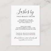 シンプル白い黒いラッシュエクステンションアフターケアアイコン 名刺 (裏面)