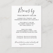 シンプル白い黒い眉アフターケアのアイコン 名刺 (裏面)