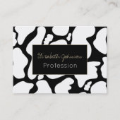 シンプル白い黒の大型牛の斑点の動物のパターン 名刺 (正面)