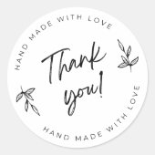 シンプル白おモダン礼サークルステッカー ラウンドシール (正面)