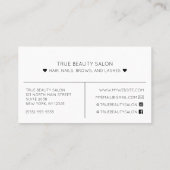 シンプル白かわいらしハートタイポグラフィ紹介 名刺 (裏面)