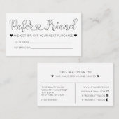 シンプル白かわいらしハートタイポグラフィ紹介 名刺 (正面/裏面)