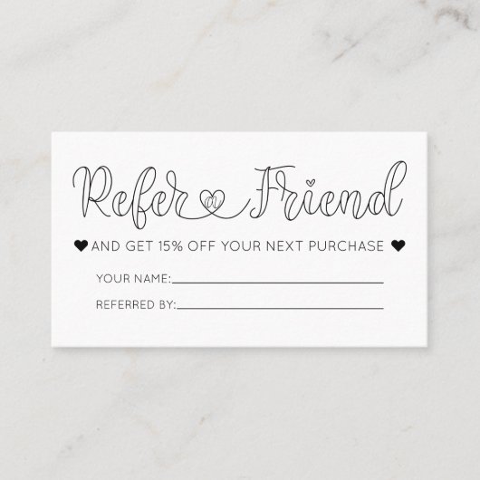 シンプル白かわいらしハートタイポグラフィ紹介 名刺 (正面)