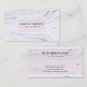 シンプル白とピンクの大理石 名刺 (正面/裏面)