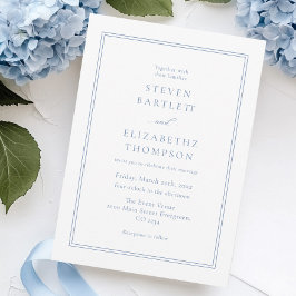 シンプル白と埃の多いブ結婚ルー 招待状