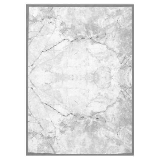 シンプル白と灰色の大理石 |中 テーブルクロス (正面)