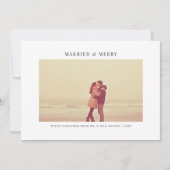 シンプル白と結婚したメリーのクリスマス写真 シーズンカード (正面)