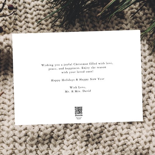 シンプル白と結婚したメリーのクリスマス写真 シーズンカード