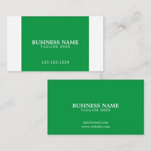 シンプル白と緑の芝生気にの刈り取り 名刺 (正面/裏面)