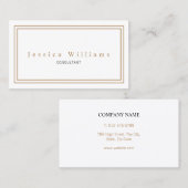 シンプル白と金ゴールドエレガントプロフェッショナル 名刺 (正面/裏面)