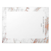 シンプル白と金ゴールド大理石メモ帳 ノートパッド (正面)