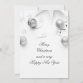 シンプル白と銀のクリスマ企業のスパーティー 招待状 (裏面)